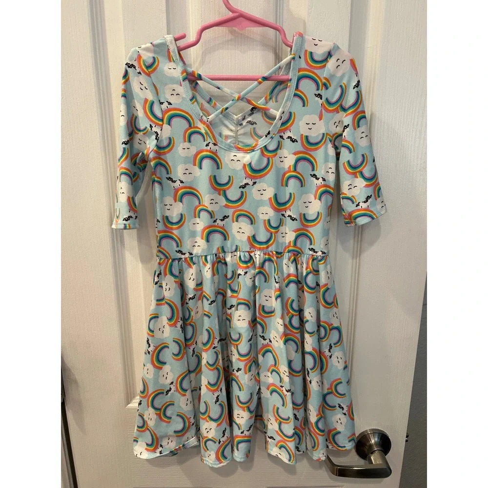 DotDotSmile Girls‎ Rainbow Cloud Unicorn Crisscross Back Twirl Dress 5/6 k7003